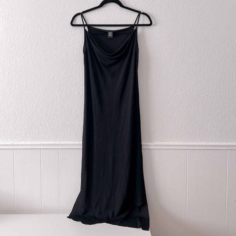 GFF 90s Y2K Gianfranco Ferré little black geometrical length dress 4